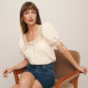 Reformation Wanda Cream Top, Size Small